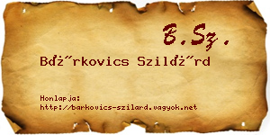 Bárkovics Szilárd névjegykártya