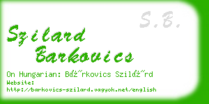 szilard barkovics business card